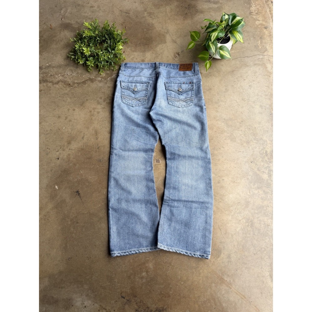 seven7 for all mankind Flap Pocket Boot Fit Jeans 34x30 Baggy Boot Cut Y2K